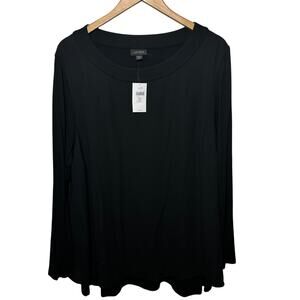 J. Jill Tunic Wearever Collection Black Contrast Knit Holiday Dressy 2X NWT $99